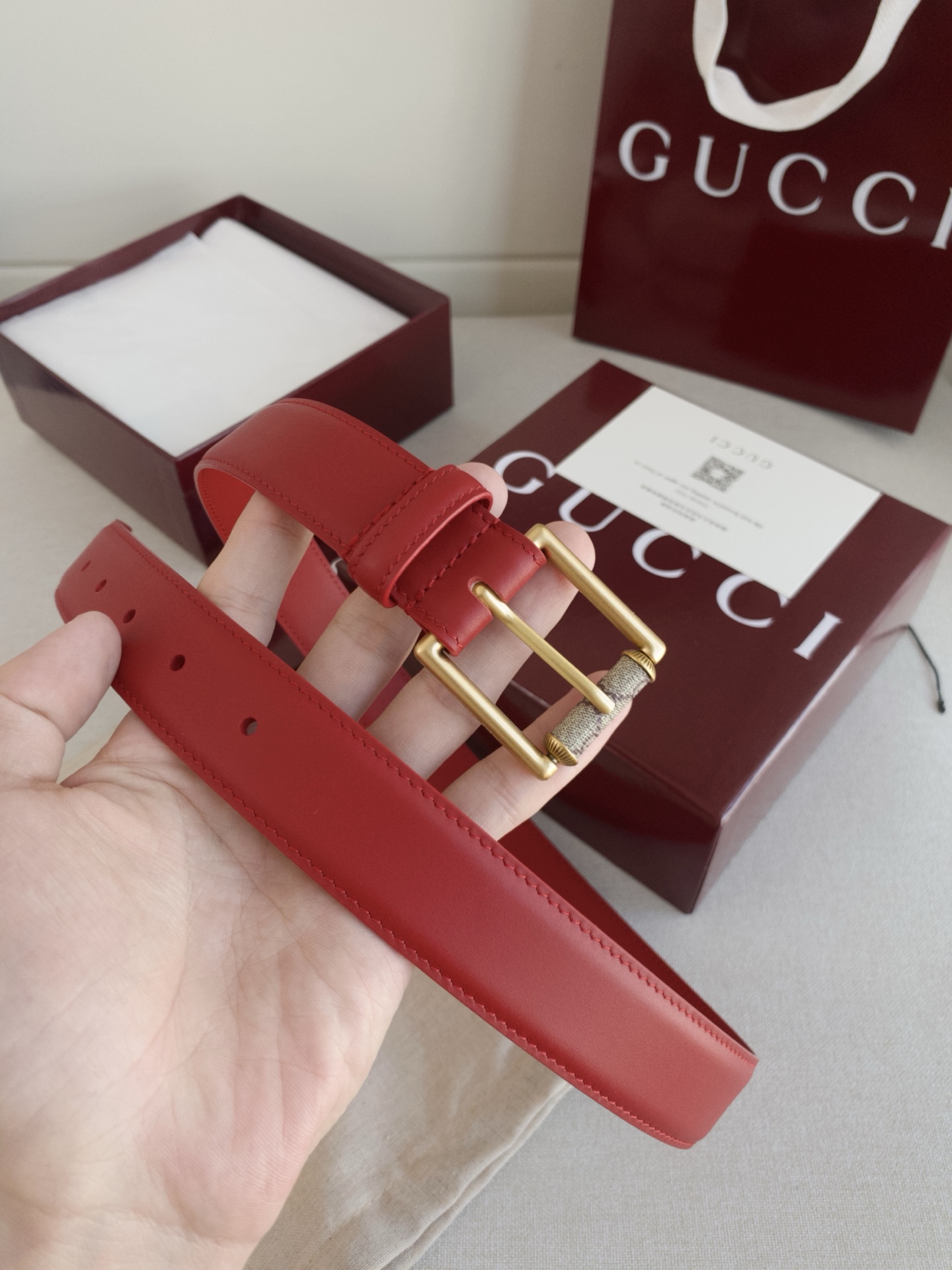 Gucci Reversible Leather Belt with Antique Brass Buckle, 3.0cm Width 6 i1747607548397 4136 0 4