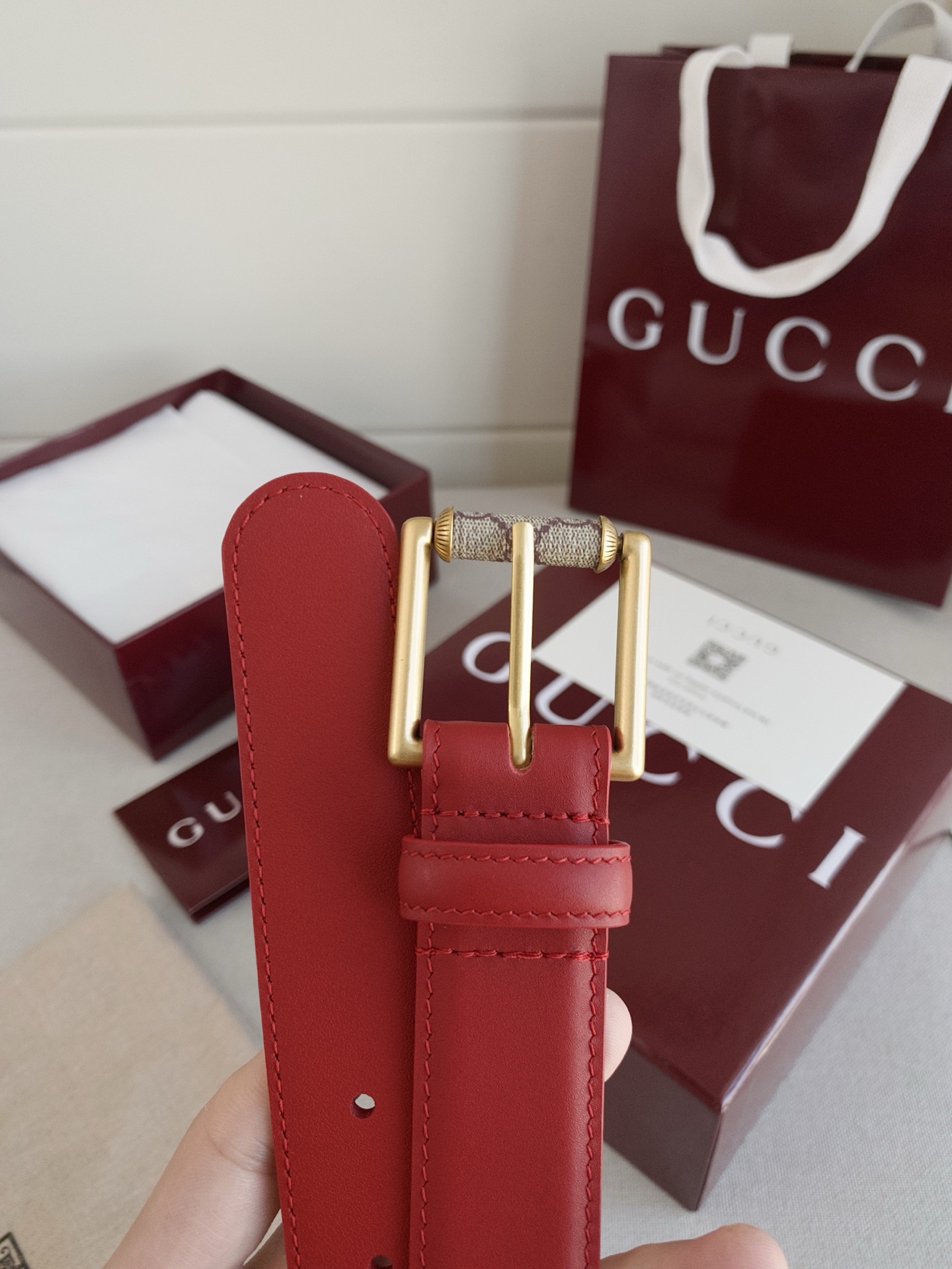 Gucci Reversible Leather Belt with Antique Brass Buckle, 3.0cm Width 7 i1747607549635 2993 0 5
