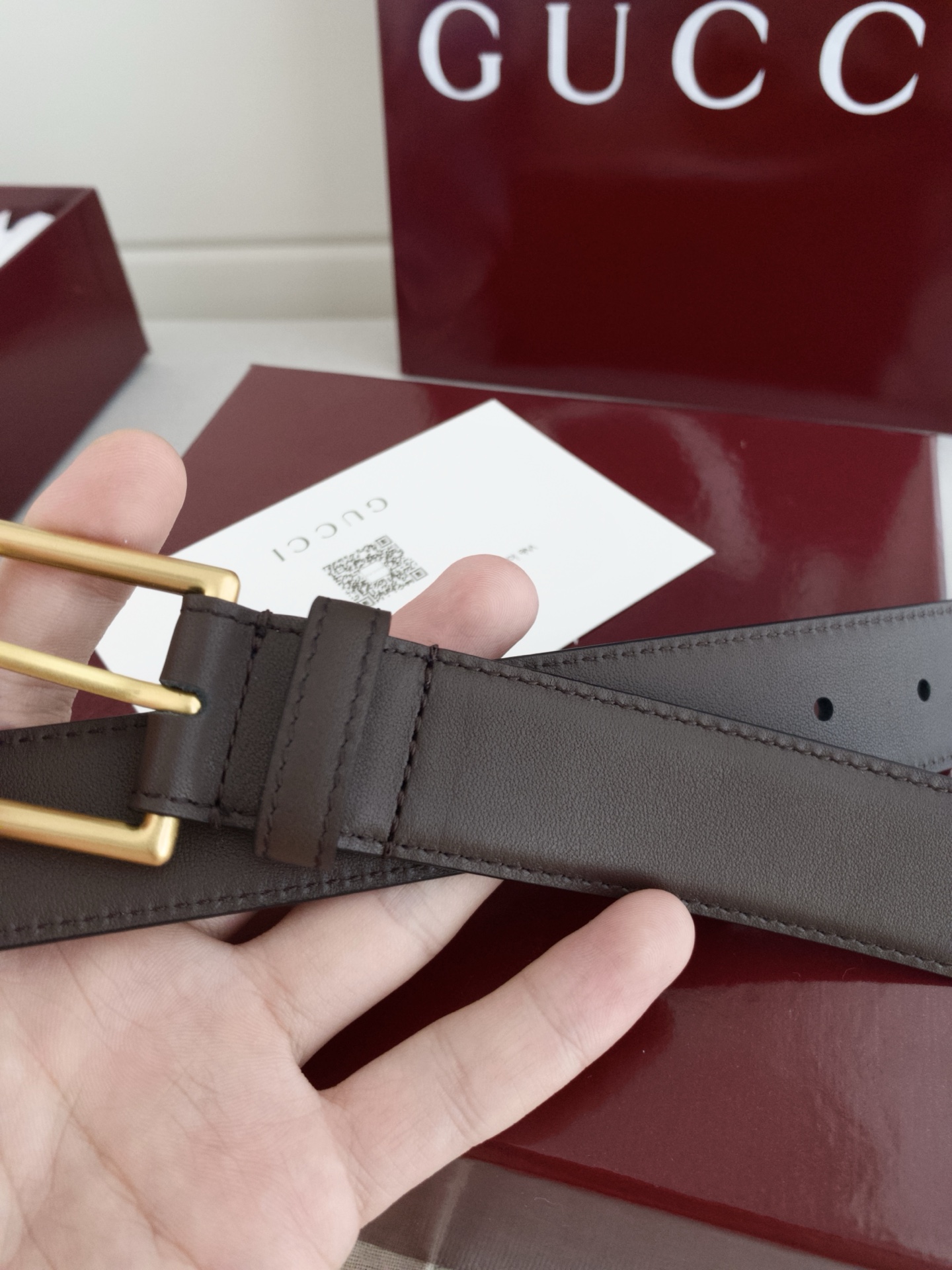 Gucci Reversible Leather Belt with Antique Brass Buckle, 3.0cm Width 9 i1747607782402 9310 0 7