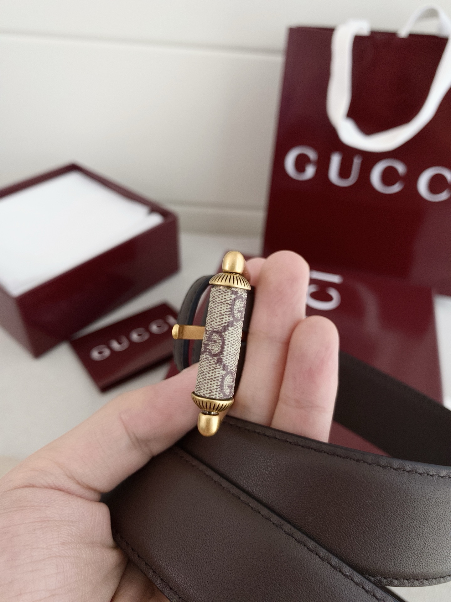 Gucci Reversible Leather Belt with Antique Brass Buckle, 3.0cm Width 10 i1747607782543 7455 0 8