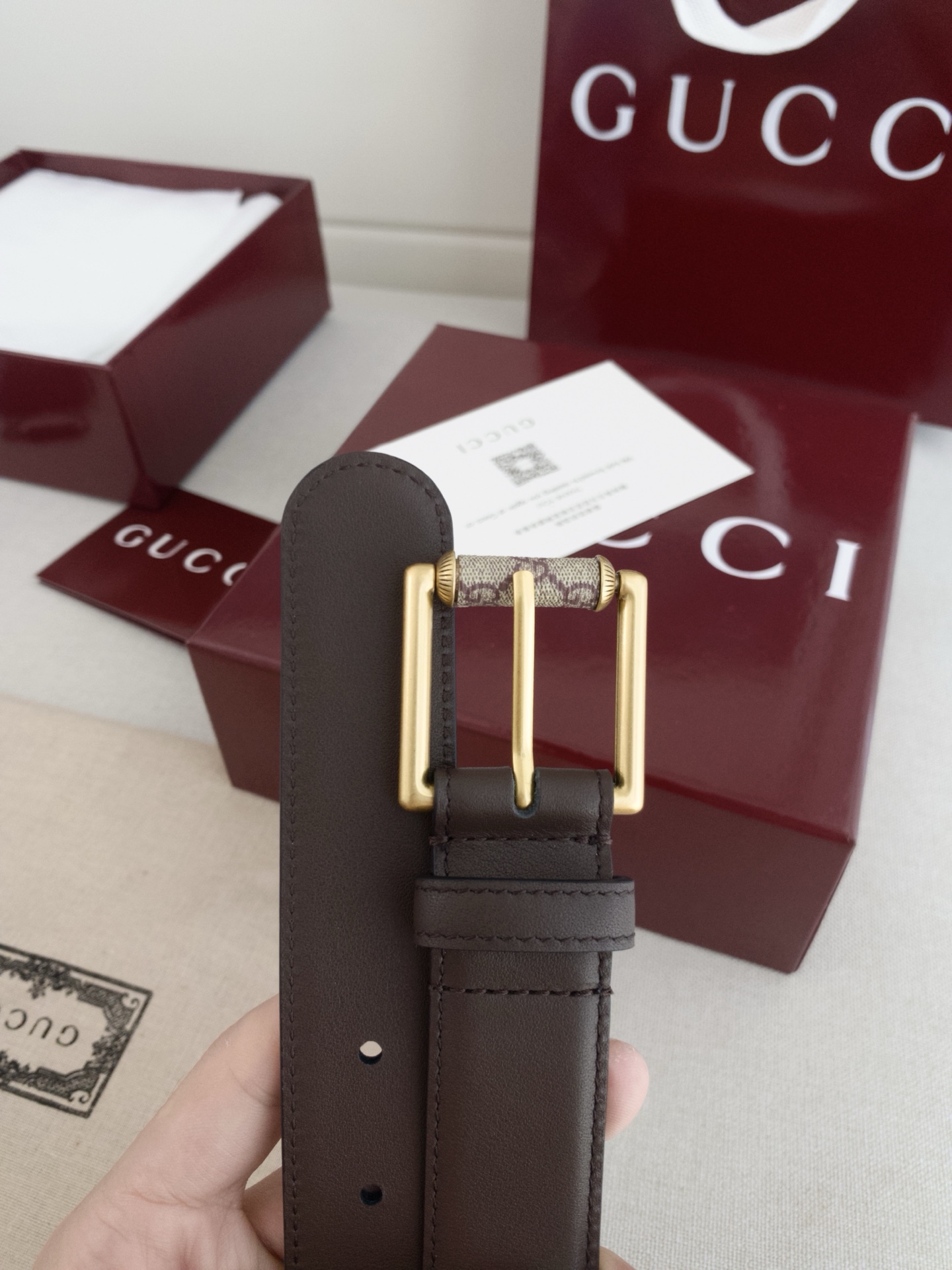 Gucci Reversible Leather Belt with Antique Brass Buckle, 3.0cm Width 8 i1747607783668 7590 0 6