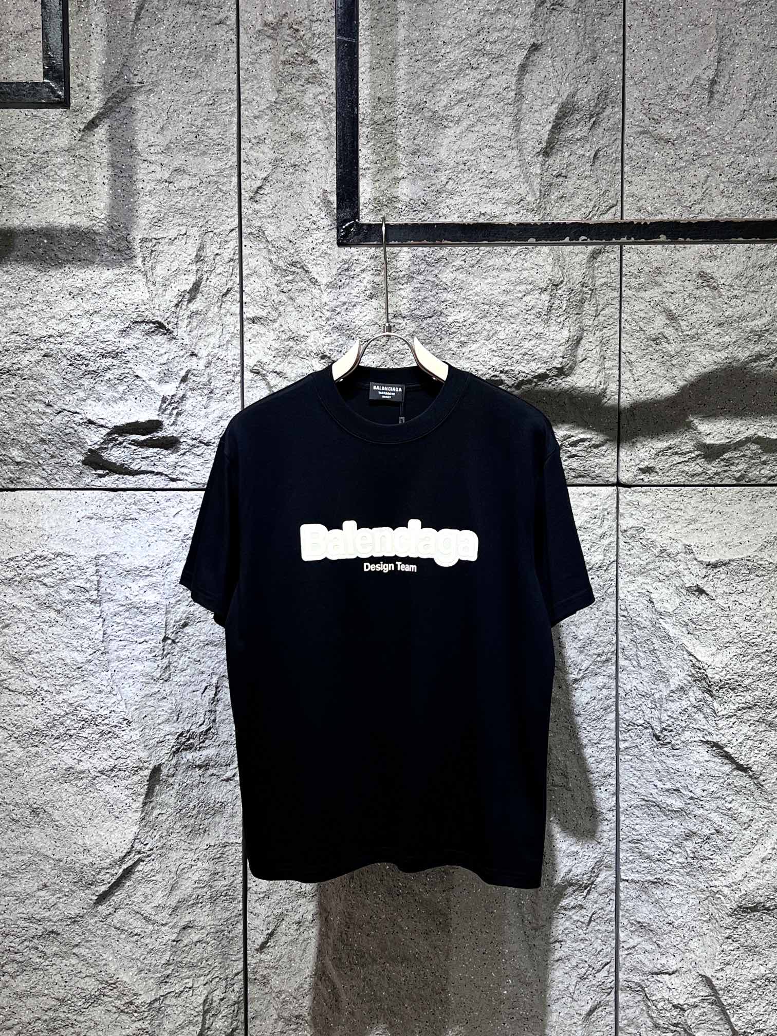 Balenciaga qualité du miroir
 Vêtements T-Shirt Noir Blanc Unisexe Coton