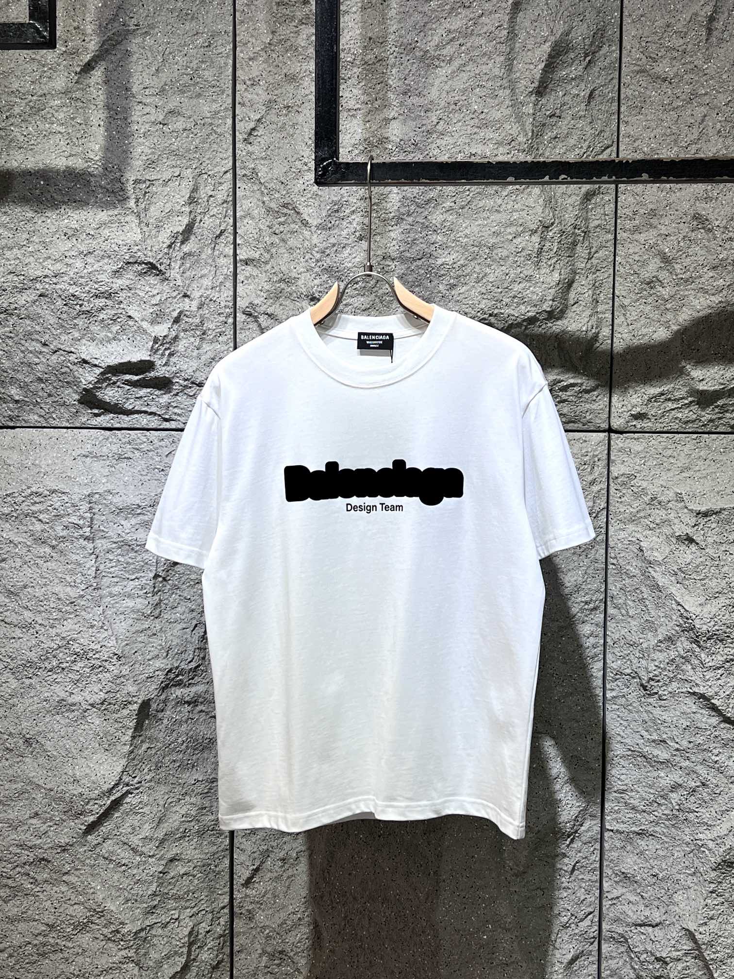 Balenciaga Vêtements T-Shirt Noir Blanc Unisexe Coton