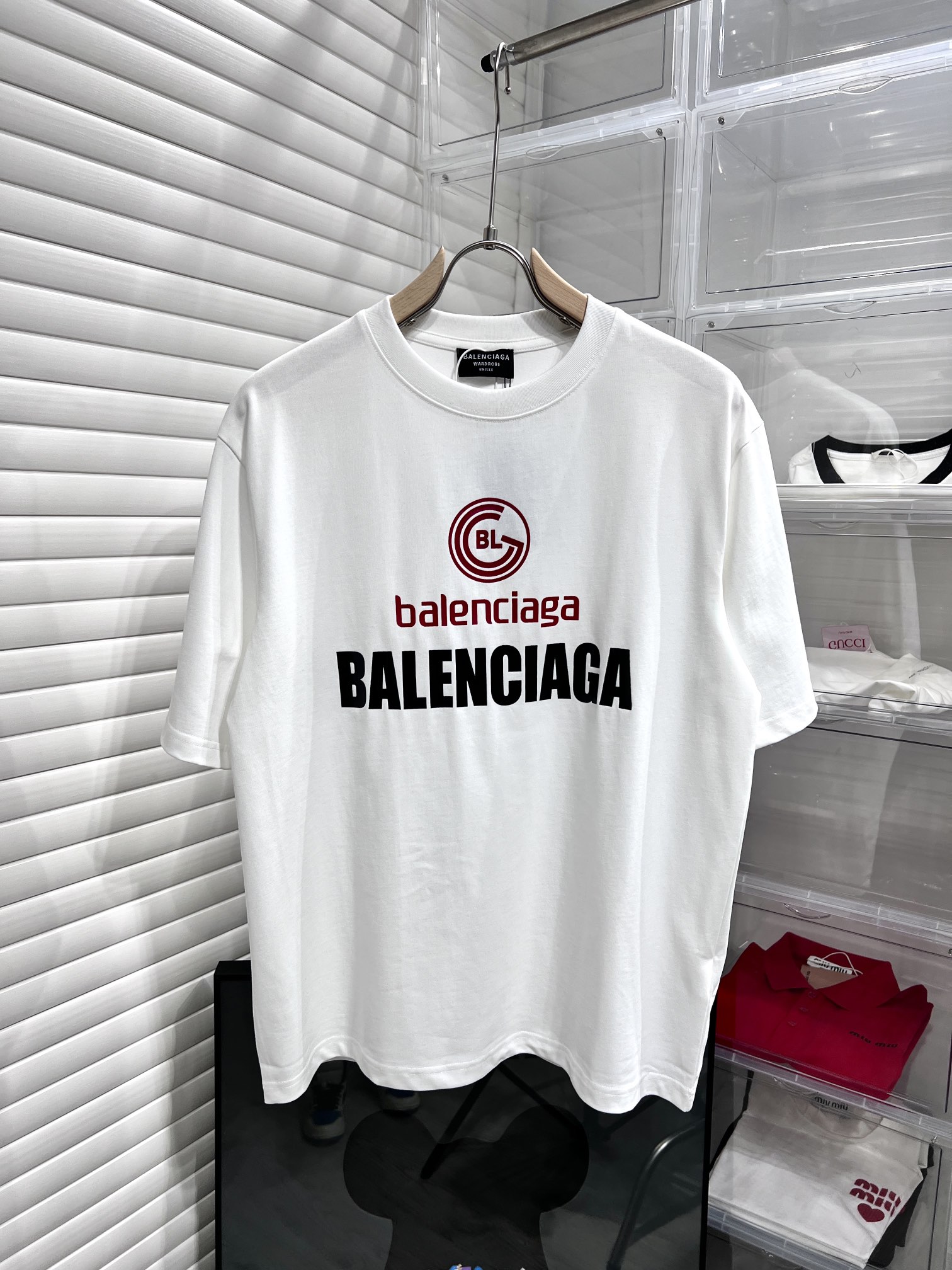 Balenciaga Luxe
 Vêtements T-Shirt Noir Blanc Unisexe Coton Collection printemps – été Fashion Peu importe