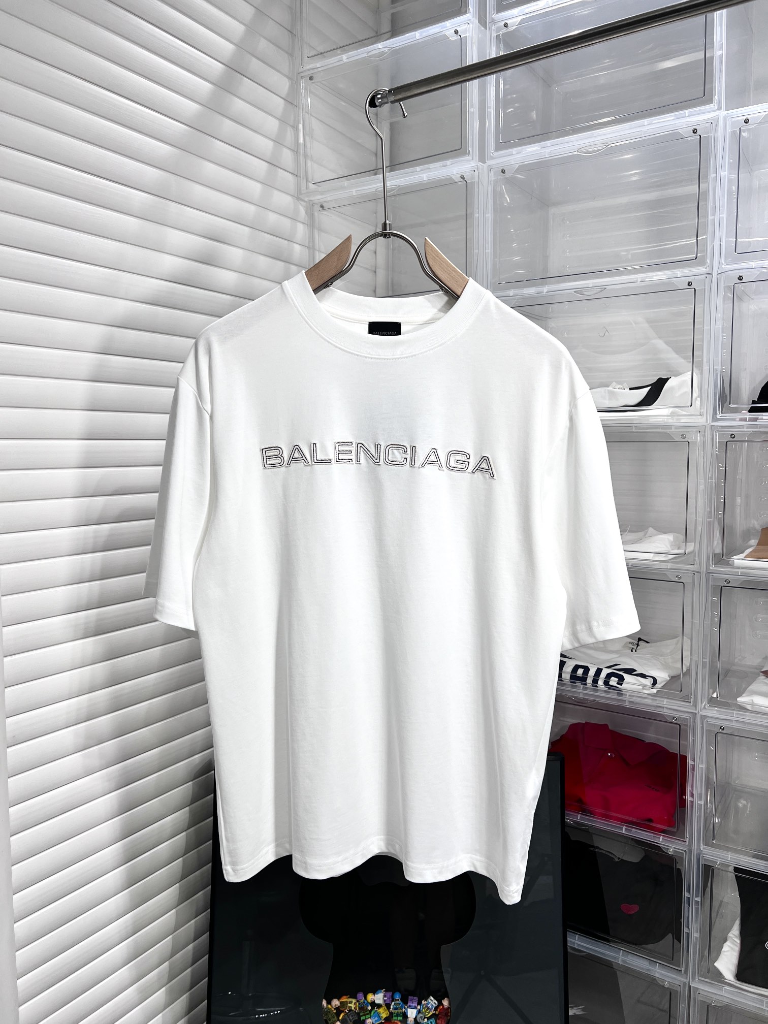 Balenciaga Vêtements T-Shirt Blanc Broderie de fleurs Unisexe Coton Collection printemps – été Manches courtes