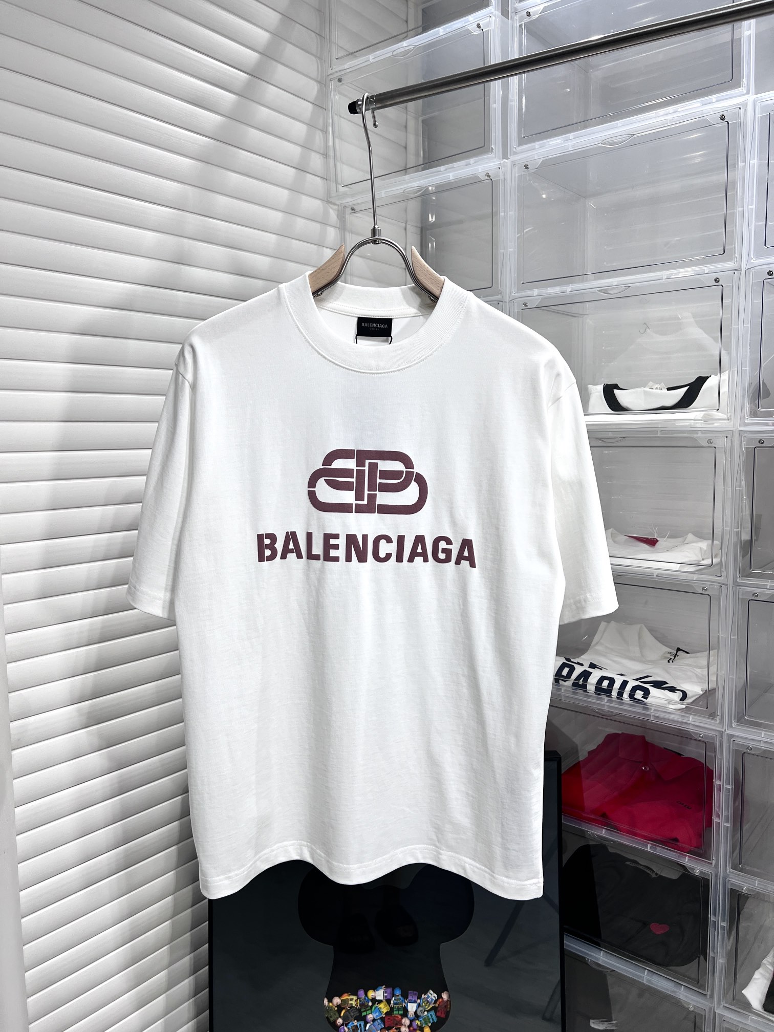 Balenciaga Vêtements T-Shirt Couleur rose Blanc Imprimé Unisexe Coton