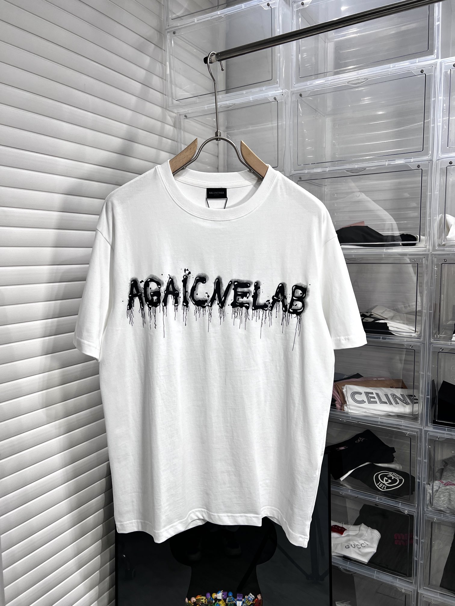 Balenciaga Vêtements T-Shirt Graffiti Blanc Imprimé Unisexe Coton Fashion Peu importe