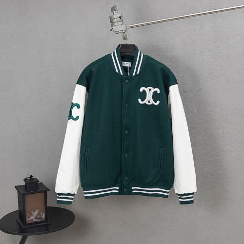 Celine Color Block Wool Blend Varsity Jacket, Embroidered Logo, Unisex Style 1 Celine Color Block Wool Blend Varsity Jacket, Embroidered Logo, Unisex Style