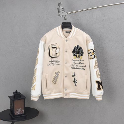 Chaqueta Béisbol Bordada Estilo Universitario con Mangas de Cuero 1 Chaqueta Béisbol Bordada Estilo Universitario con Mangas de Cuero