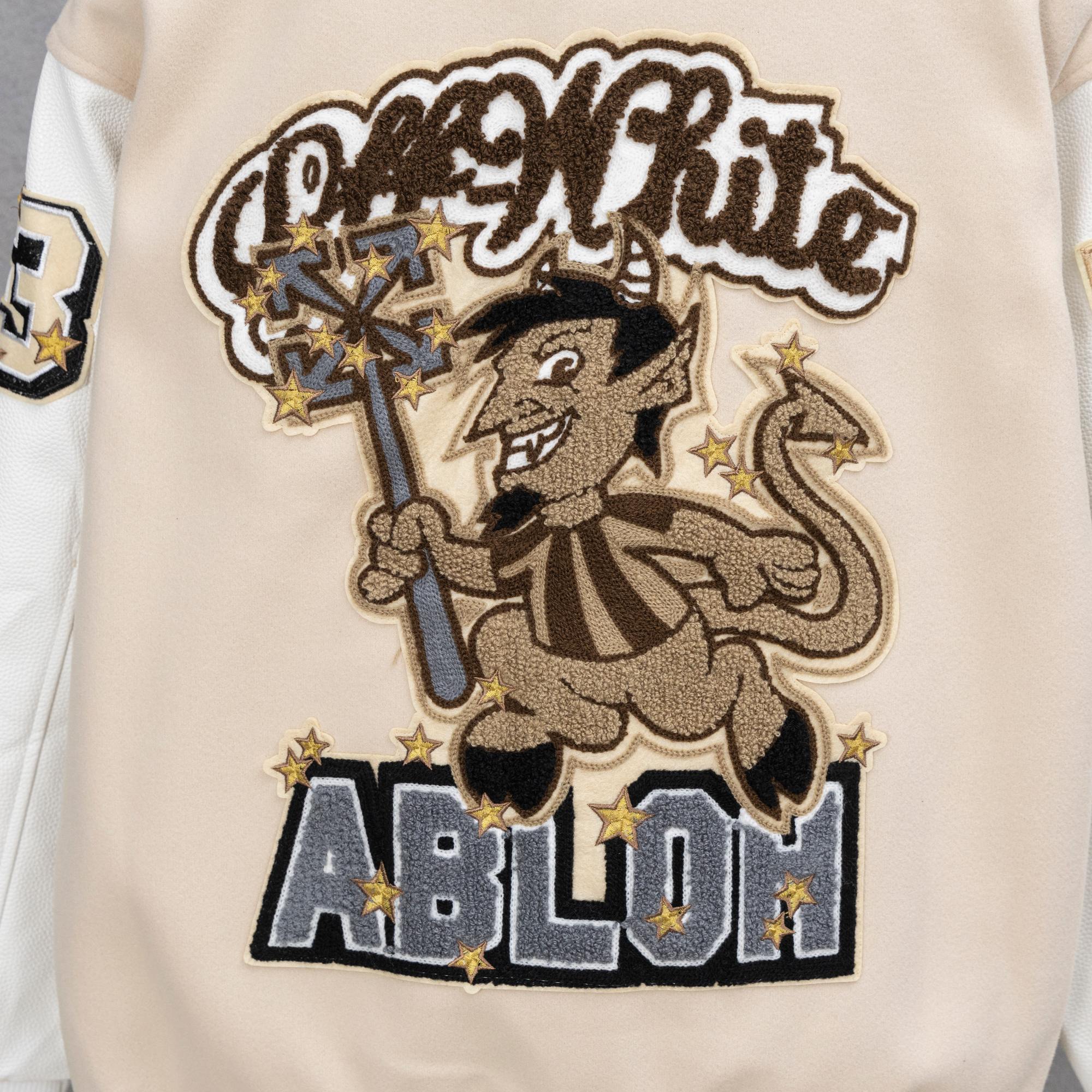 Chaqueta Béisbol Bordada Estilo Universitario con Mangas de Cuero 6 a1755019384345 2608