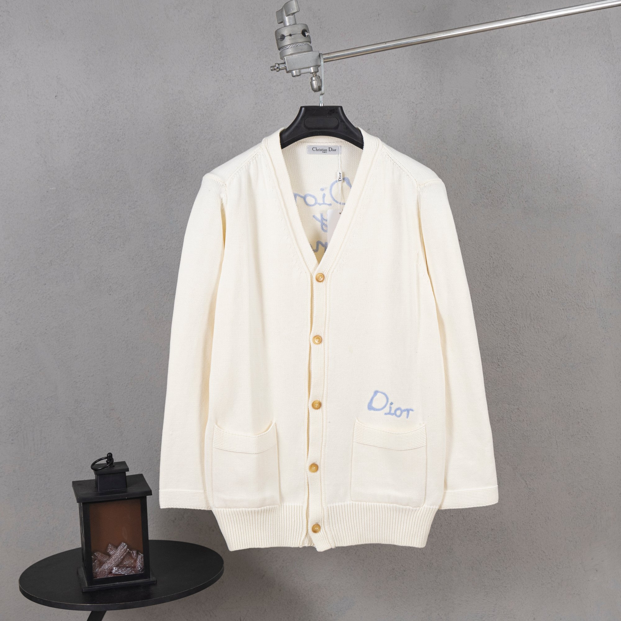 Dior Jacquard Logo Wool Knit Cardigan Sweater OS Fit Unisex