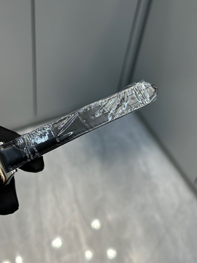 Cartier 卡地亚 山度士石英中号 鳄鱼皮