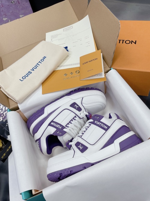Louis Vuitton Trainer Sneaker White/Purple - Iconic Style & Comfort 1 Louis Vuitton Trainer Sneaker White/Purple - Iconic Style & Comfort