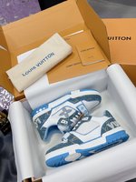 Louis Vuitton Schoenen Skateboardschoenen Sportschoenen Kalfsleer Koeienhuid Denim PU Zijde TPU Vintage Laag boven