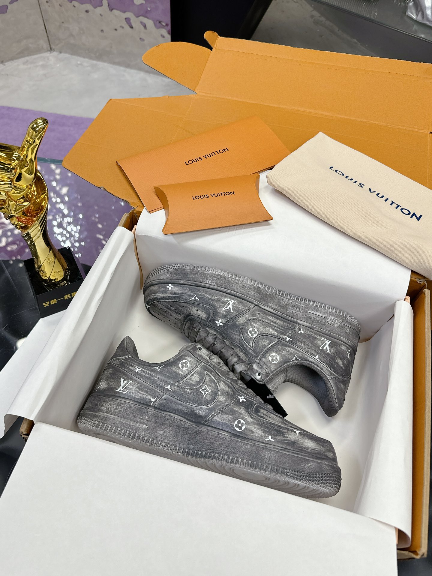 Nike空軍一号 手工カスタム版 男女兼用 ストリートスタイル