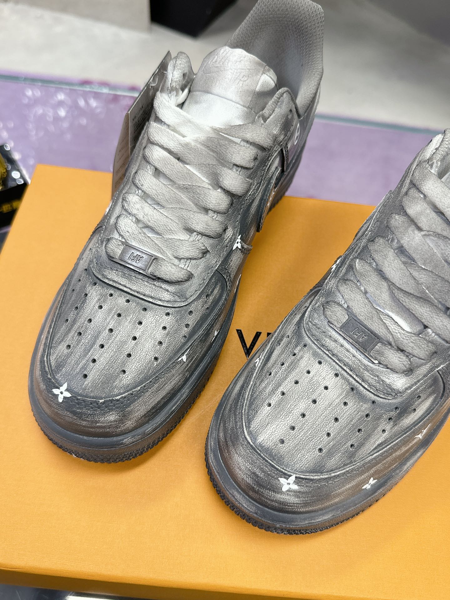 Nike空軍一号 手工カスタム版 男女兼用 ストリートスタイル