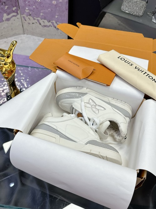 Louis Vuitton Trainer White Leather Chunky Skate Shoes Sneakers for Men 1 Louis Vuitton Trainer White Leather Chunky Skate Shoes Sneakers for Men