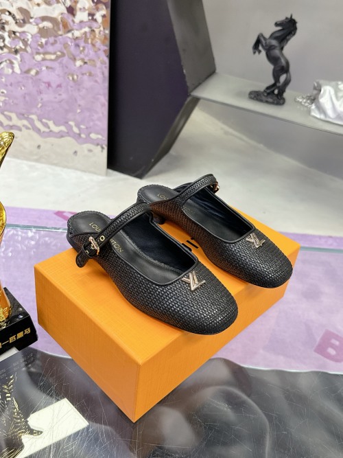 Louis Vuitton Raffia Woven Pointed-Toe Mules Loafers Slippers - Size 35-41 1 Louis Vuitton Raffia Woven Pointed-Toe Mules Loafers Slippers - Size 35-41