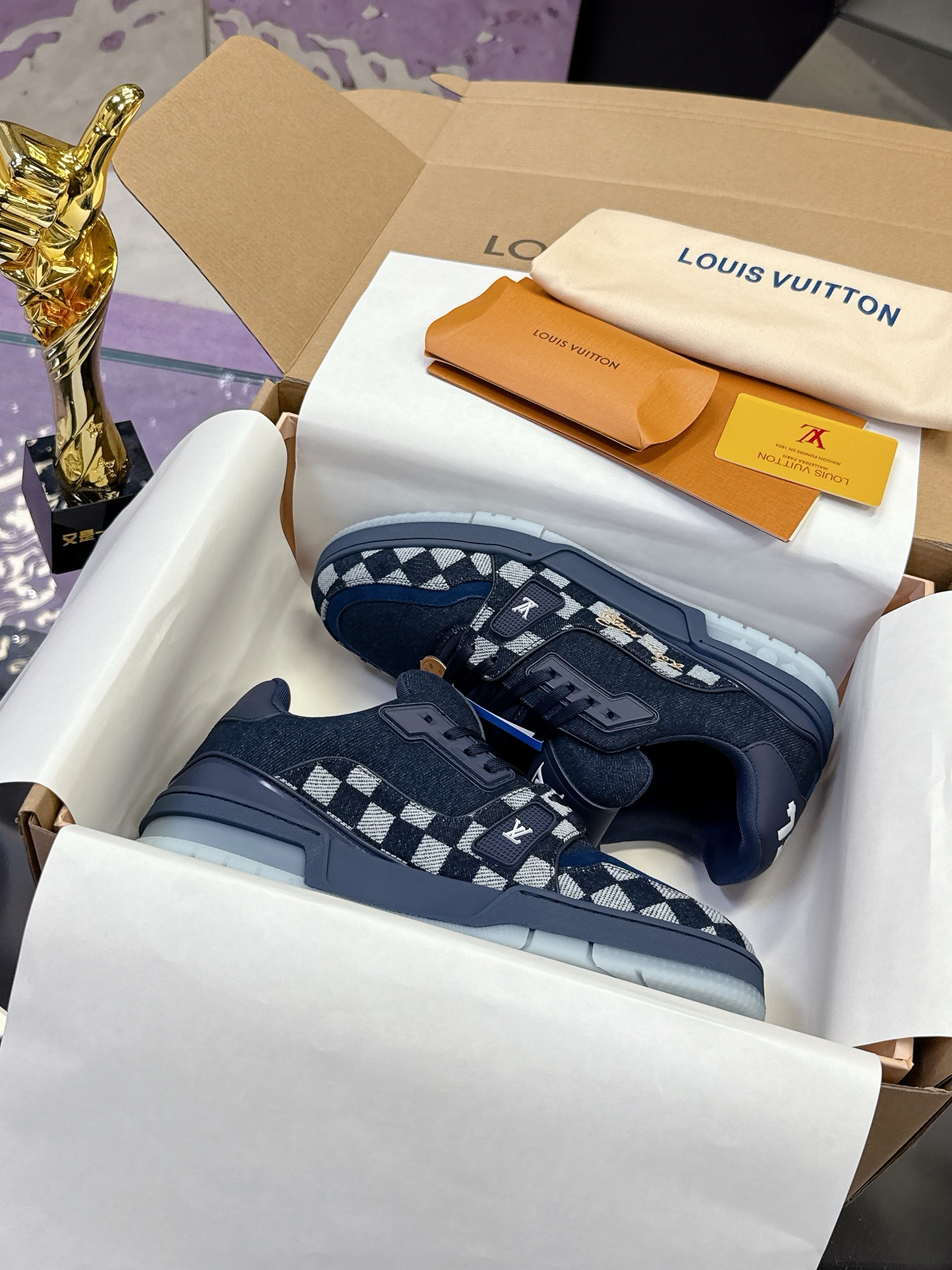 Louis Vuitton Trainer Maxi Sneakers: Denim Monogram, Premium Comfort