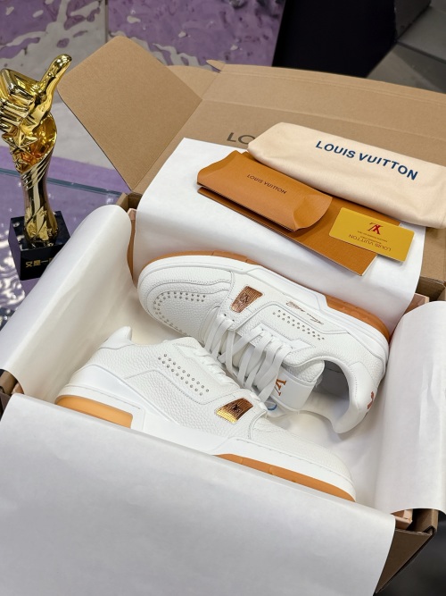 Louis Vuitton Trainer Maxi Sneakers White Leather With Original Box For Men & Women 1 Louis Vuitton Trainer Maxi Sneakers White Leather With Original Box For Men & Women