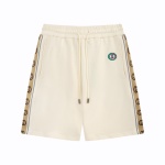 P155Gu 2024 summer new style, customized pure cotton fabric, 3M reflective webbing splicing, embroidered double G letter logo, same style for men and women, casual shorts, five-quarter pants, color: black/apricot, size: XS-L 1 P155Gu 2024 summer new style, customized pure cotton fabric, 3M reflective webbing splicing, embroidered double G letter logo, same style for men and women, casual shorts, five-quarter pants, color: black/apricot, size: XS-L