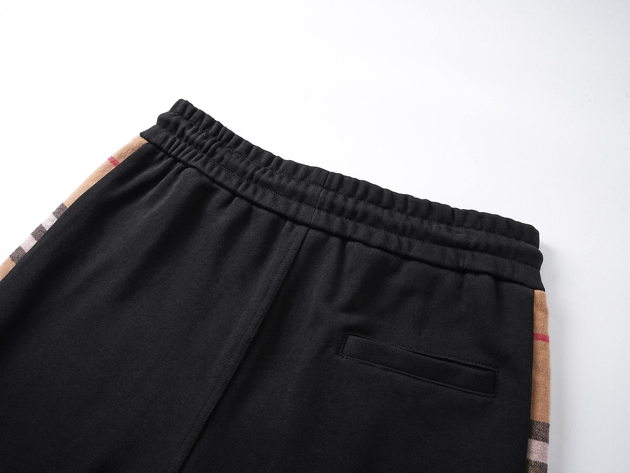 Burberry/巴宝莉 侧边网格线条短裤黑色-Chinese UA Cheap High Quatity Brand Clothes Bags handbags Sneakers wholesale wholesaler seller from China Factory suppliers Fashion Clothing Shoes best Quality Beautiful Price Burberry/巴宝莉 侧边网格线条短裤黑色