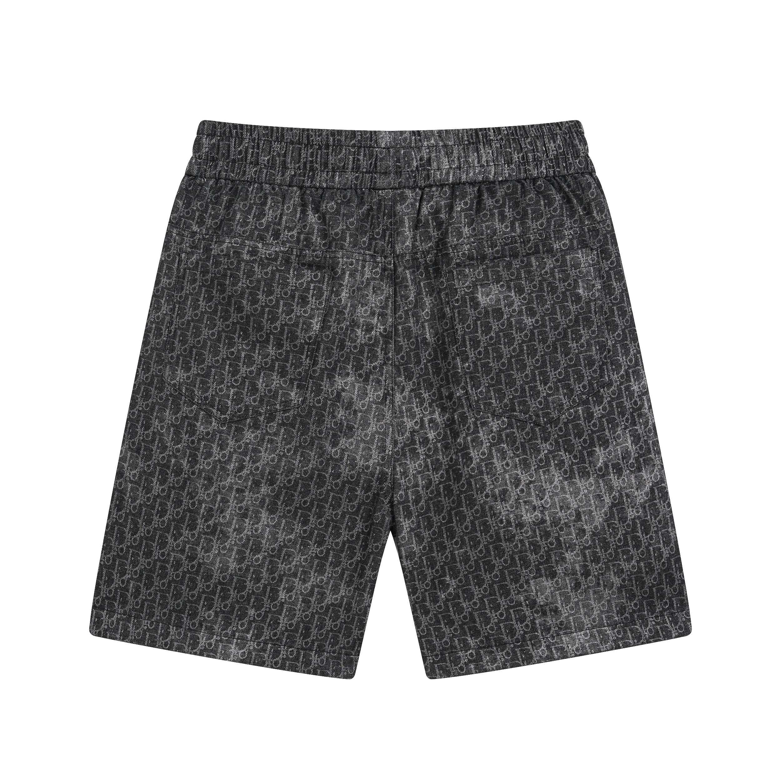 Dior/迪奥 25ss 满印不规则烫银牛仔短裤