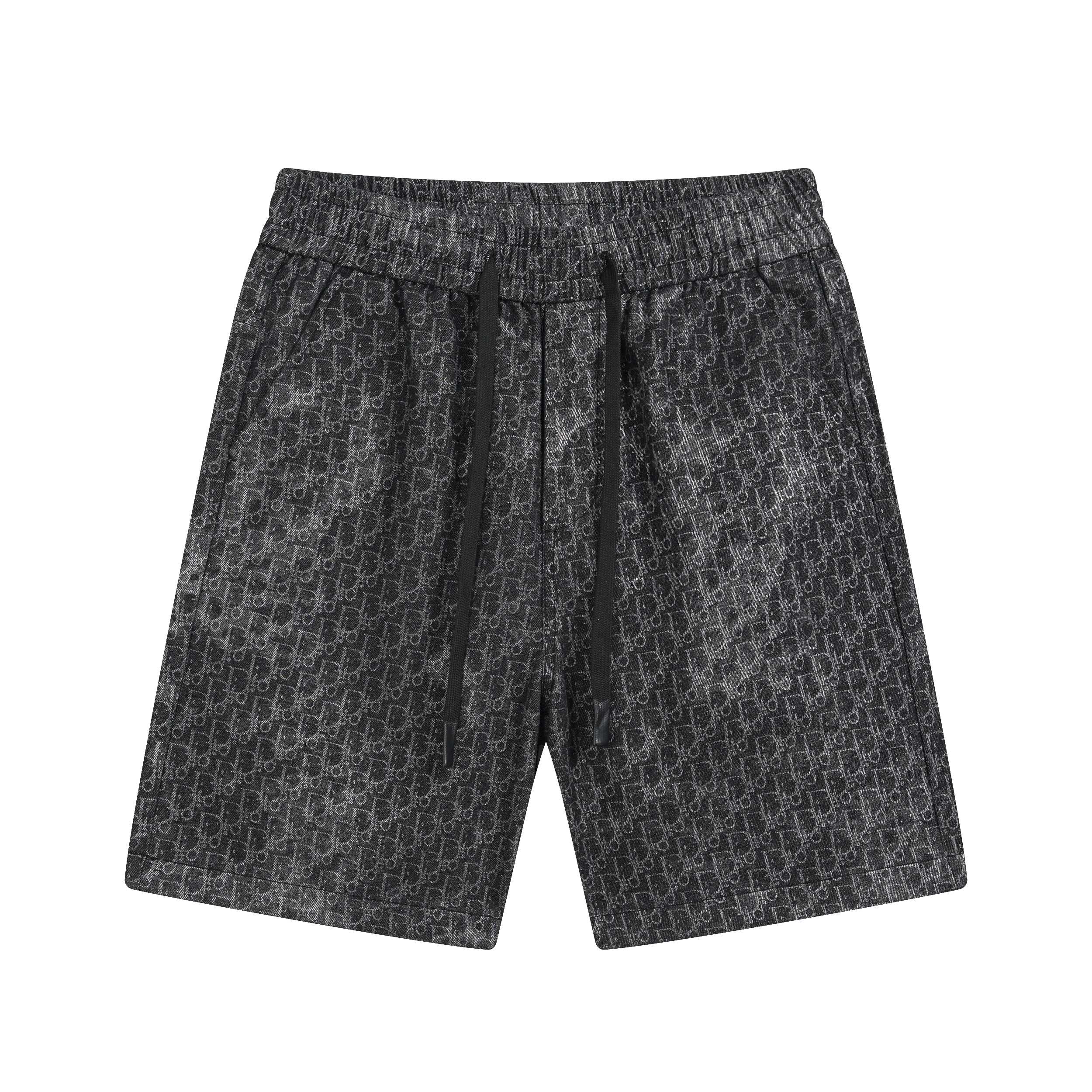 Dior/迪奥 25ss 满印不规则烫银牛仔短裤