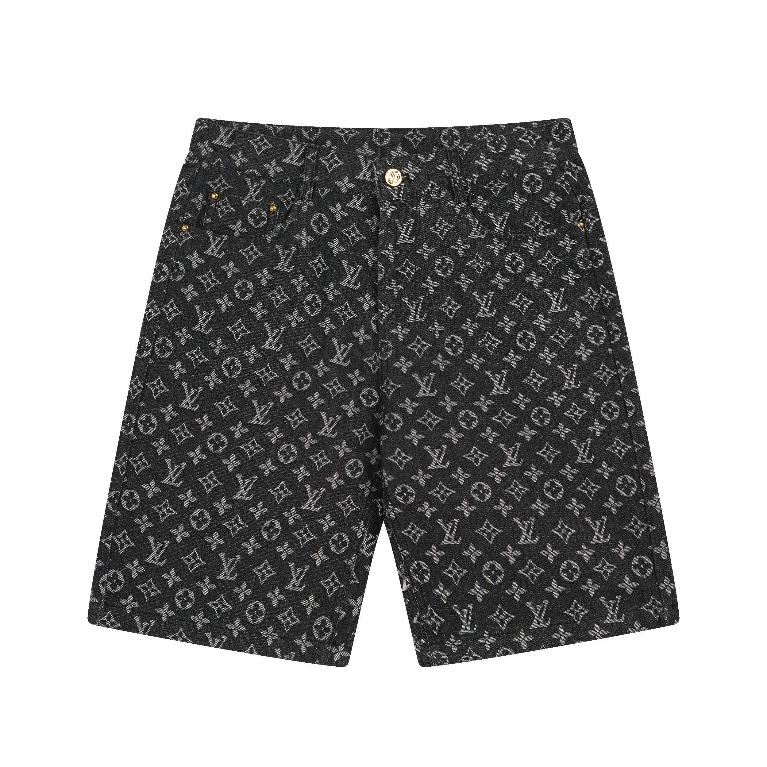 Louis vuitton/路易威登25ss满印老花牛仔短裤