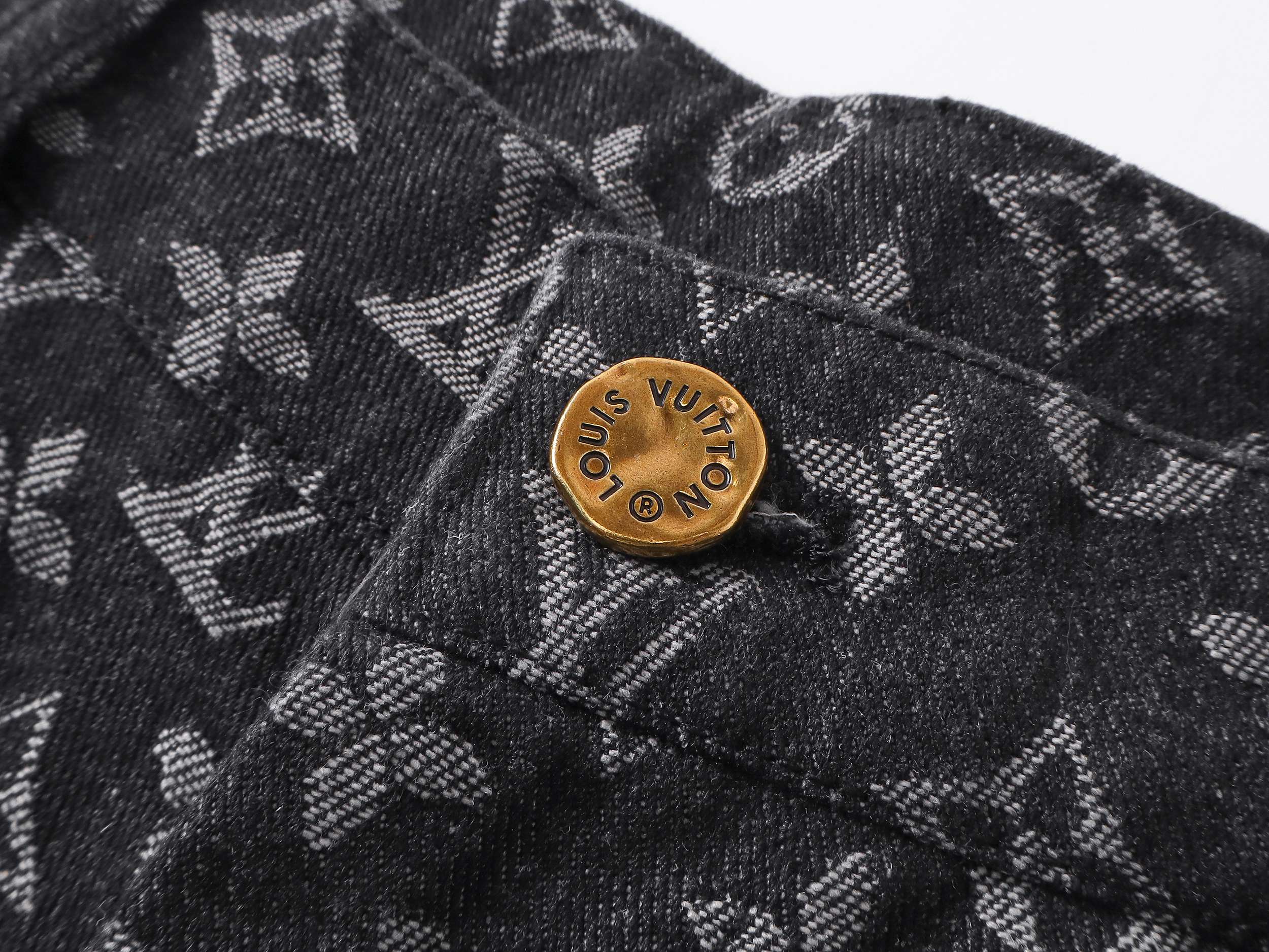 Louis vuitton/路易威登25ss满印老花牛仔短裤