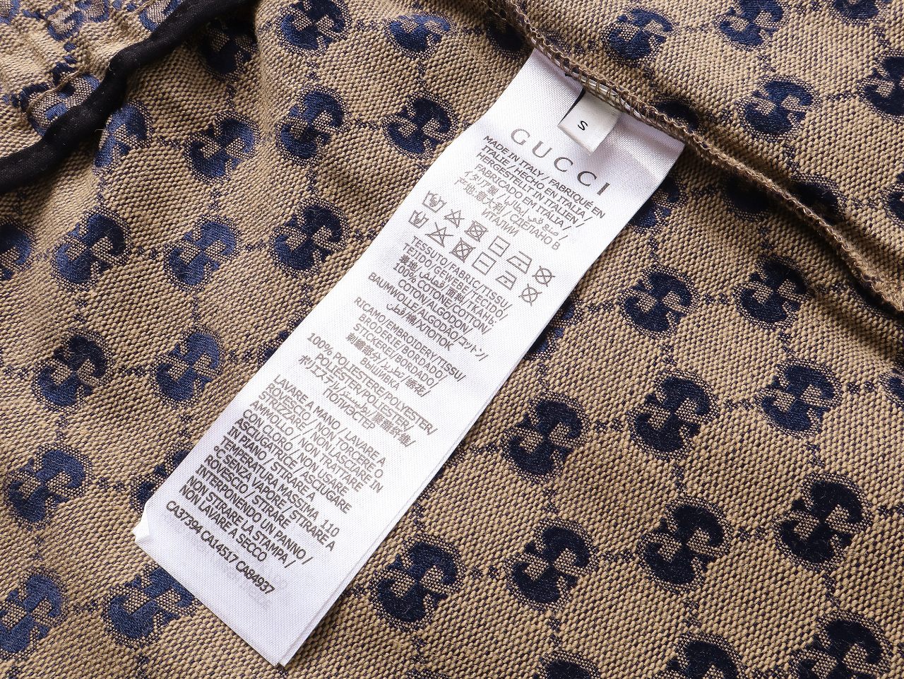 Gucci/古驰 25ss 老花满印牛仔短裤 休闲短裤五分裤 卡其