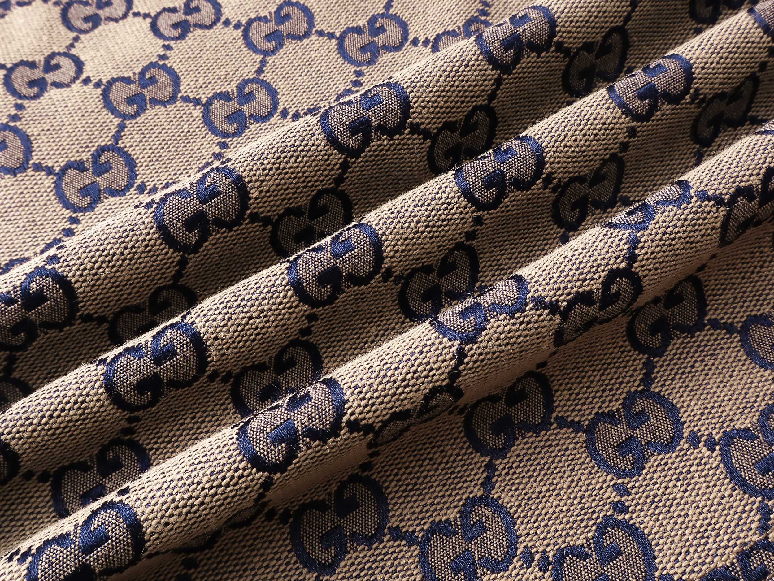 Gucci/古驰 25ss 老花满印牛仔短裤 休闲短裤五分裤 卡其