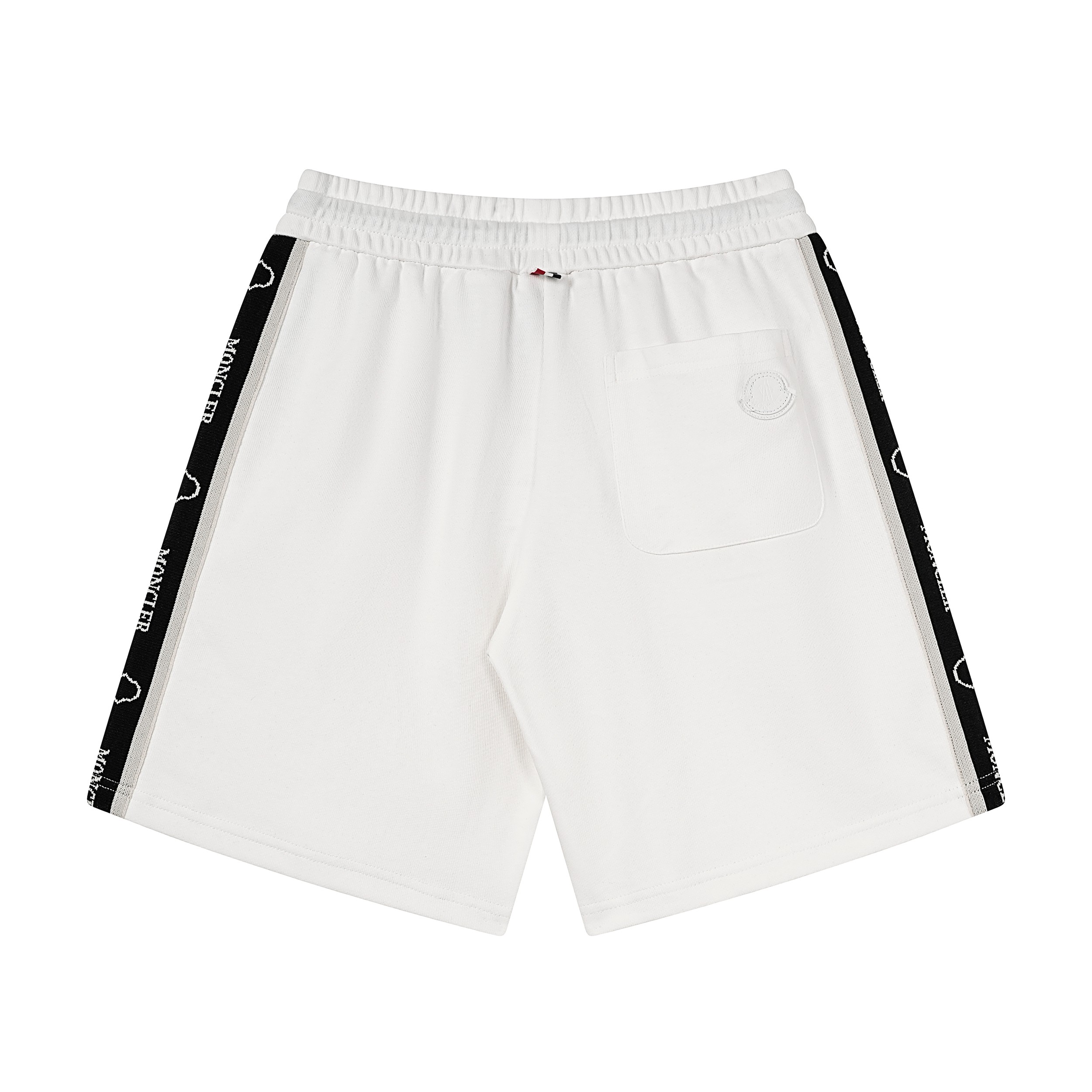 Moncler/蒙口 26ss 徽标织带串标短裤 2026短裤 黑 白