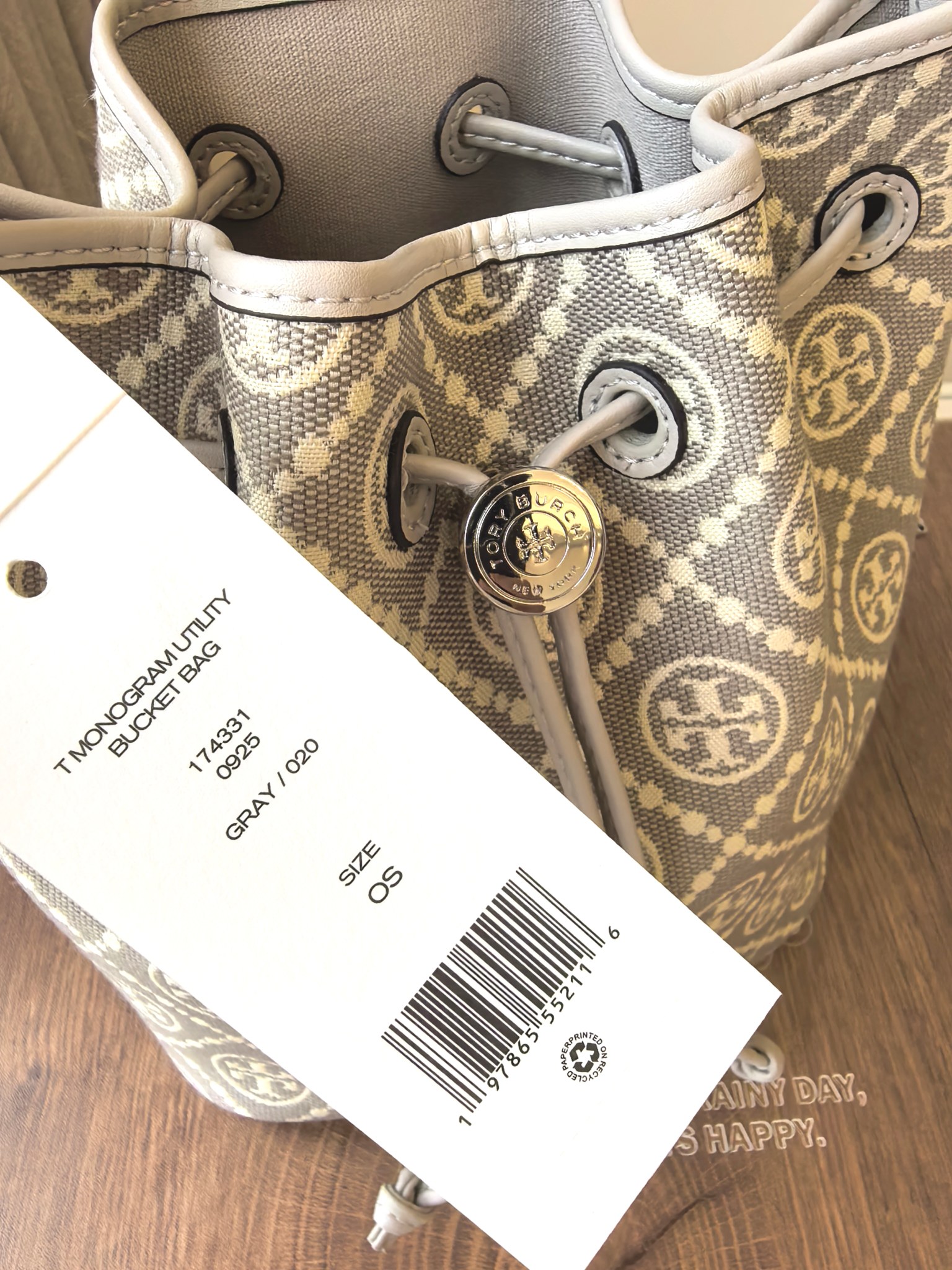 Tory Burch ToryBurch（新款1615A）老花水桶包 TMonogram图案 融合提花织物