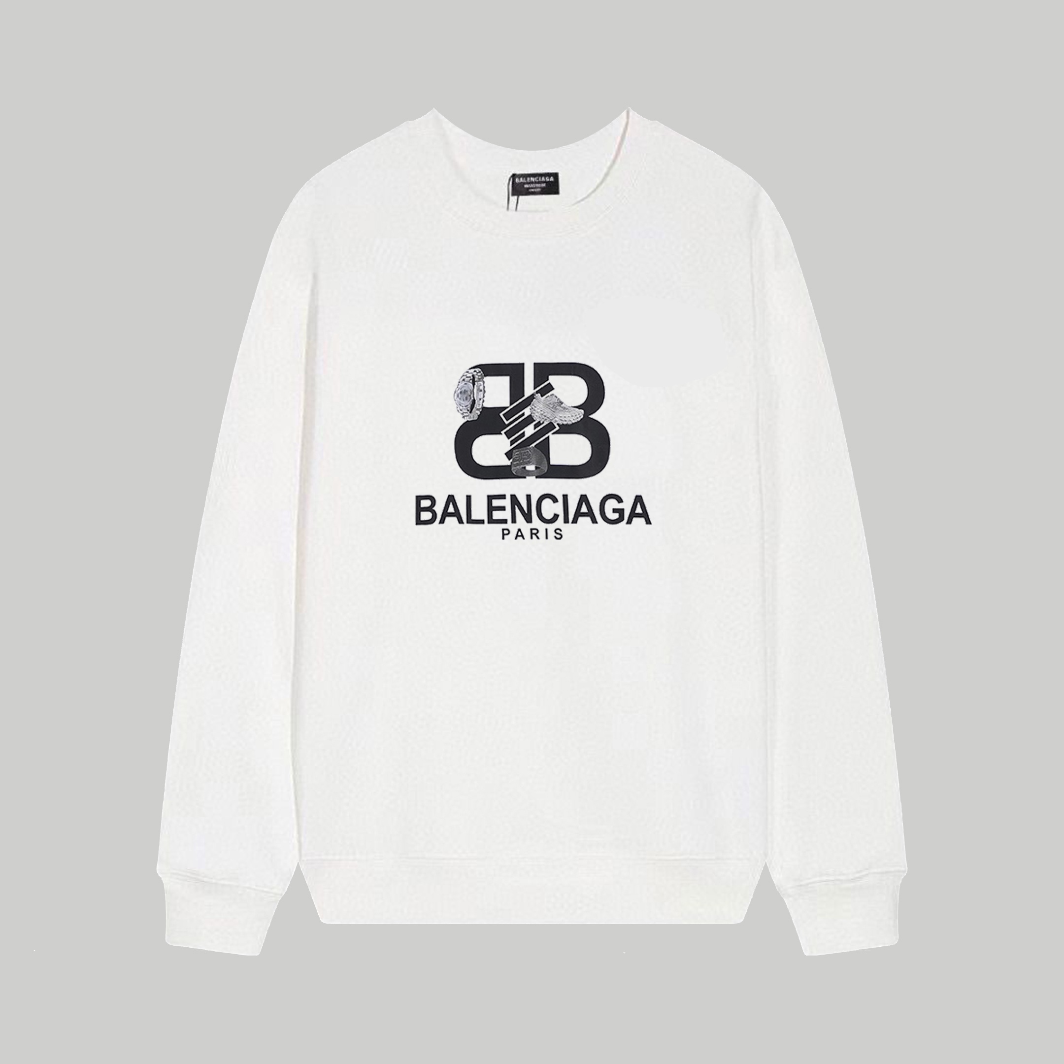 衛衣 - WEI W136# Balenciaga巴黎世家個性美金鞋子印花圓領衛衣 寬松版型 採用380克雙股大毛圈