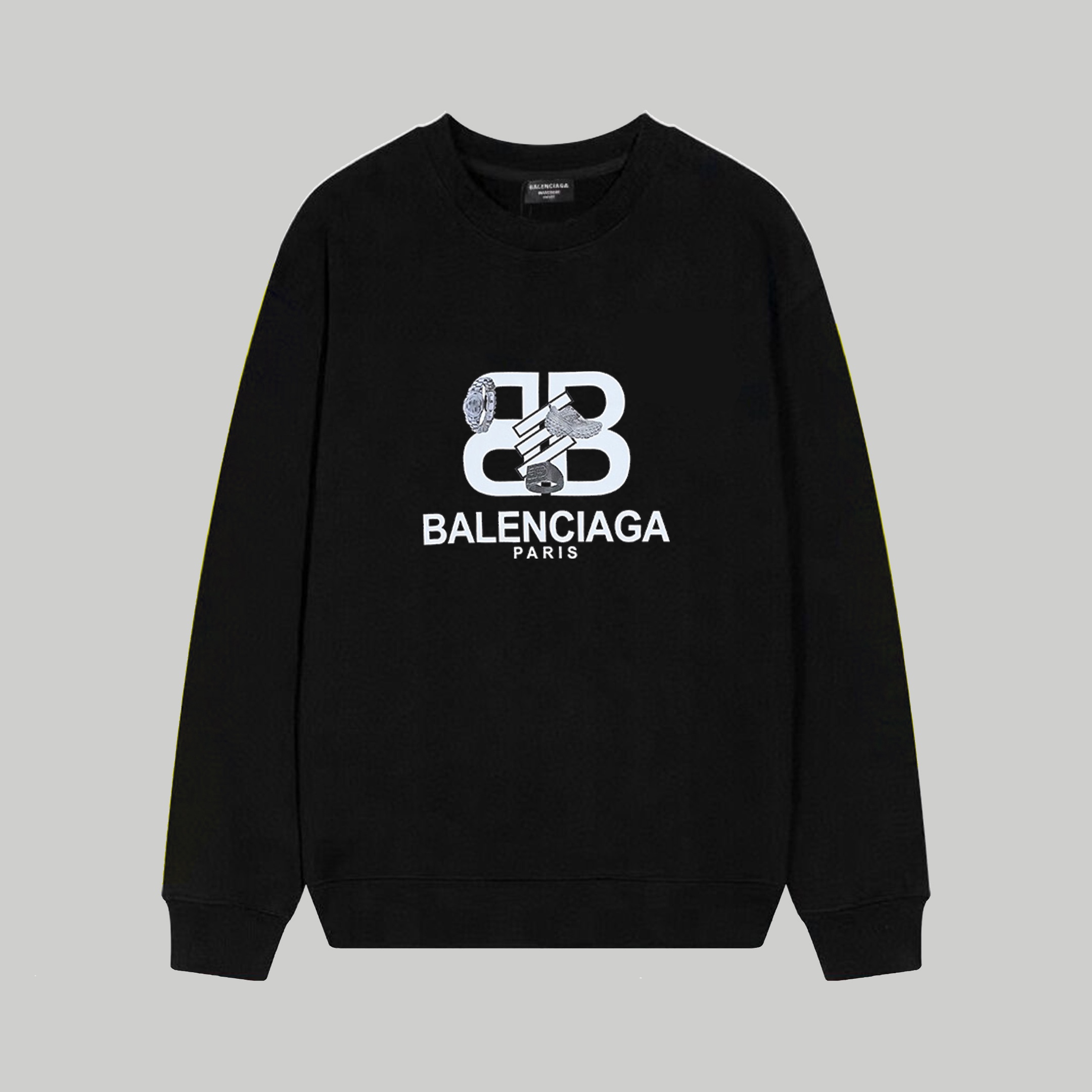衛衣 - WEI W136# Balenciaga巴黎世家個性美金鞋子印花圓領衛衣 寬松版型 採用380克雙股大毛圈