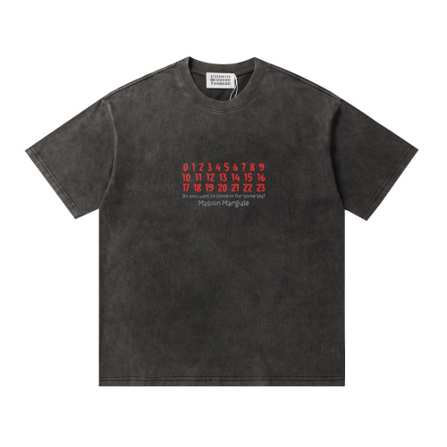 Maison Margiela Camiseta Unisex con Logo Numérico Lavado Negro 15 Maison Margiela Camiseta Unisex con Logo Numérico Lavado Negro