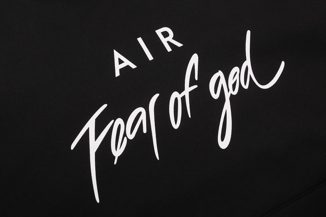 Fear of God Air Lettered Hoodie in Black/Grey, Section Number NCP LM849#, Sizes S-XL. - 图片 8