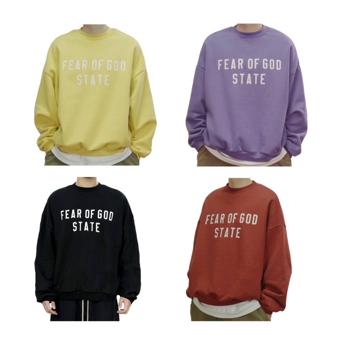 Fear Of God Clothing Sweatshirts Black Purple Red Embroidery