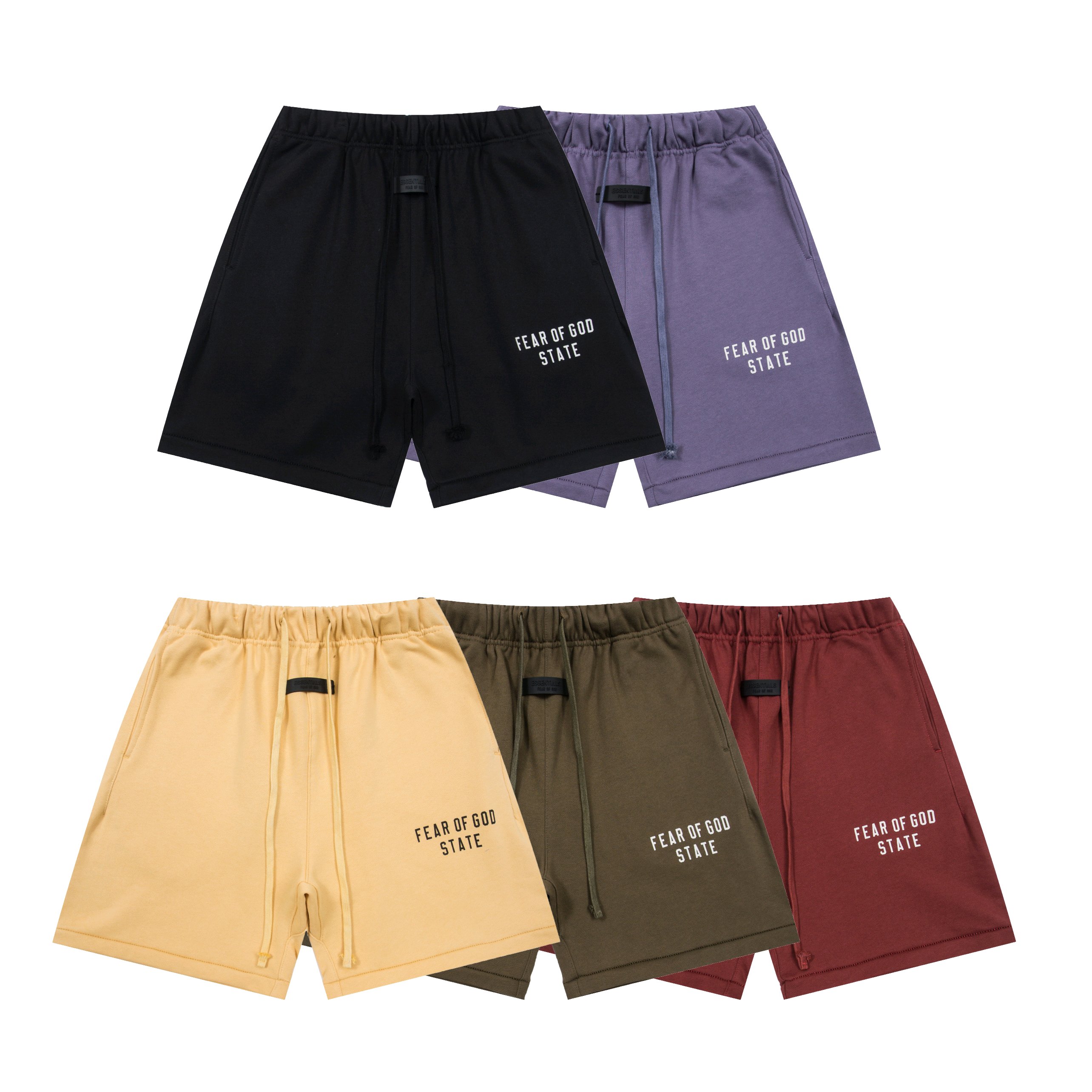 FEAR OF GOD ESSENTIALS STATE印花字母运动短裤
款号：K228# 
颜色...