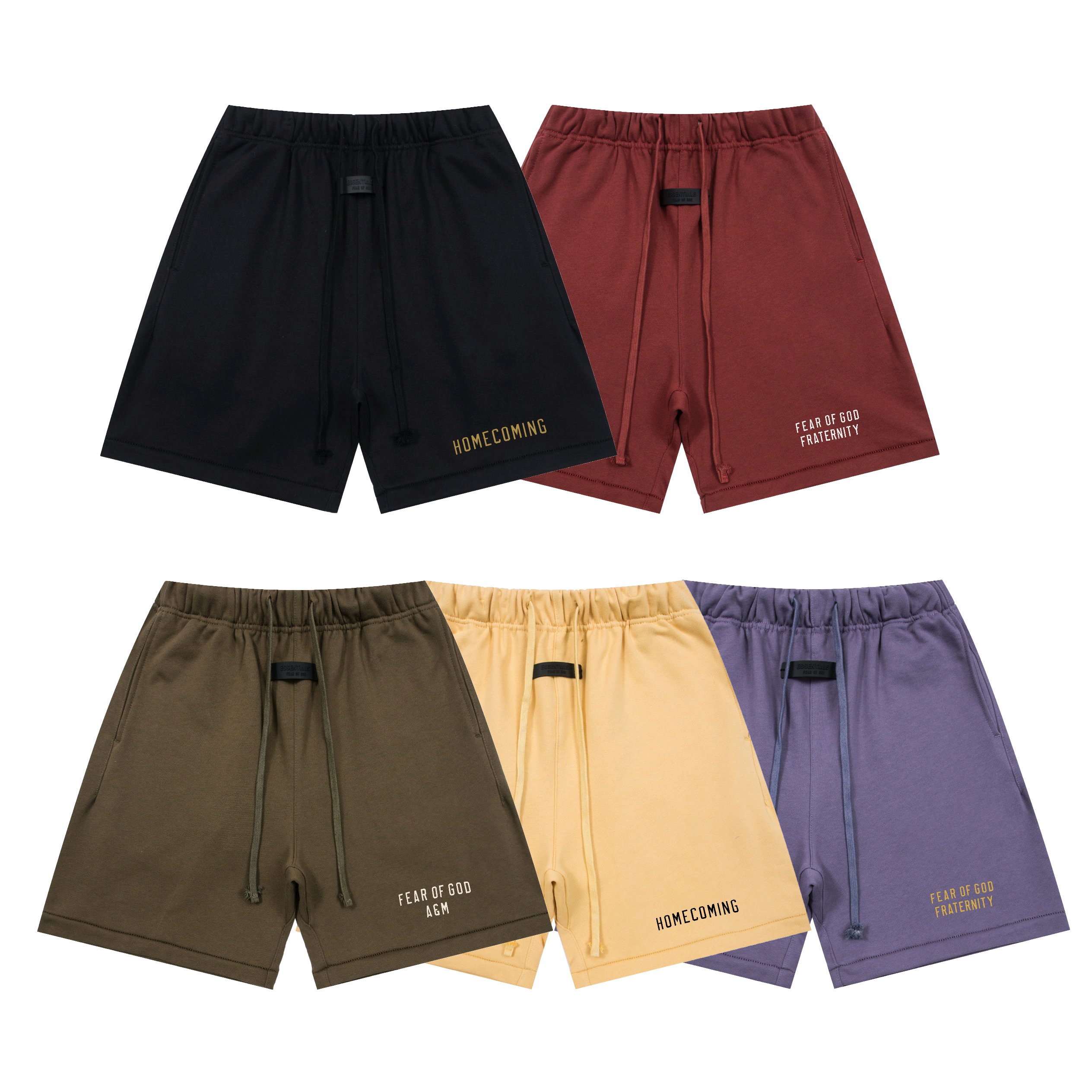 FEAR OF GOD ESSENTIALS 新品不同印花字母运动短裤
款号：K232# 
...