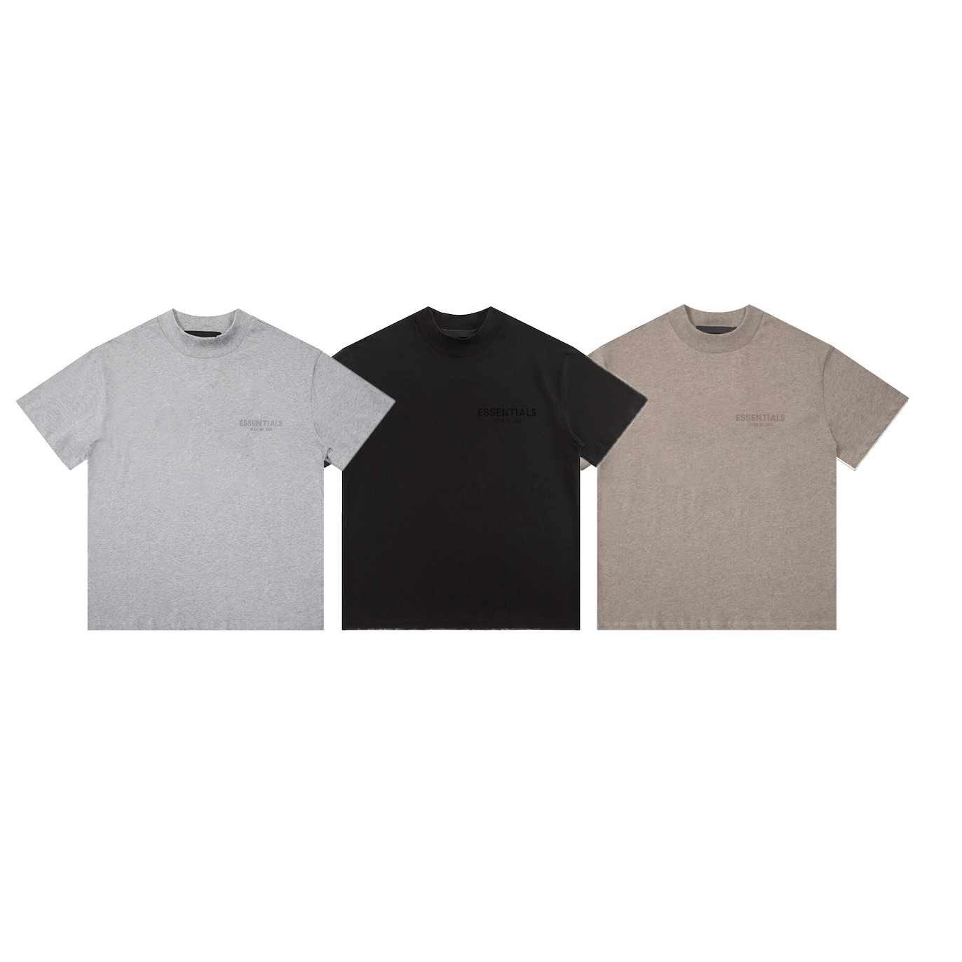 New-Colored Short Sleeve T-Shirts in Coffee, Gray, and Black, Sizes S-XL, No. NCP E2362#
