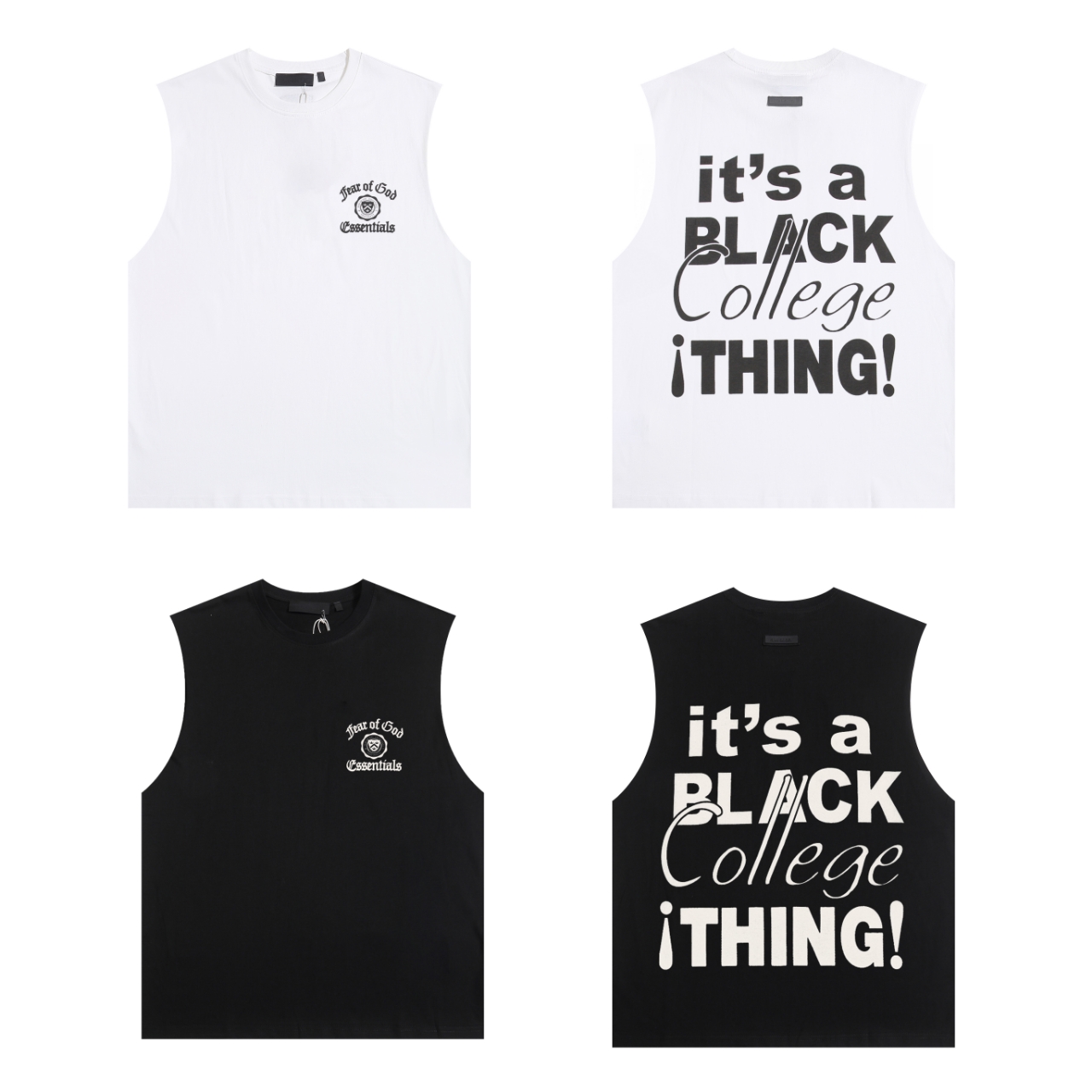 FOG Essentials 前后印花字母百搭无袖T恤背心
款号：BX8829#  
...