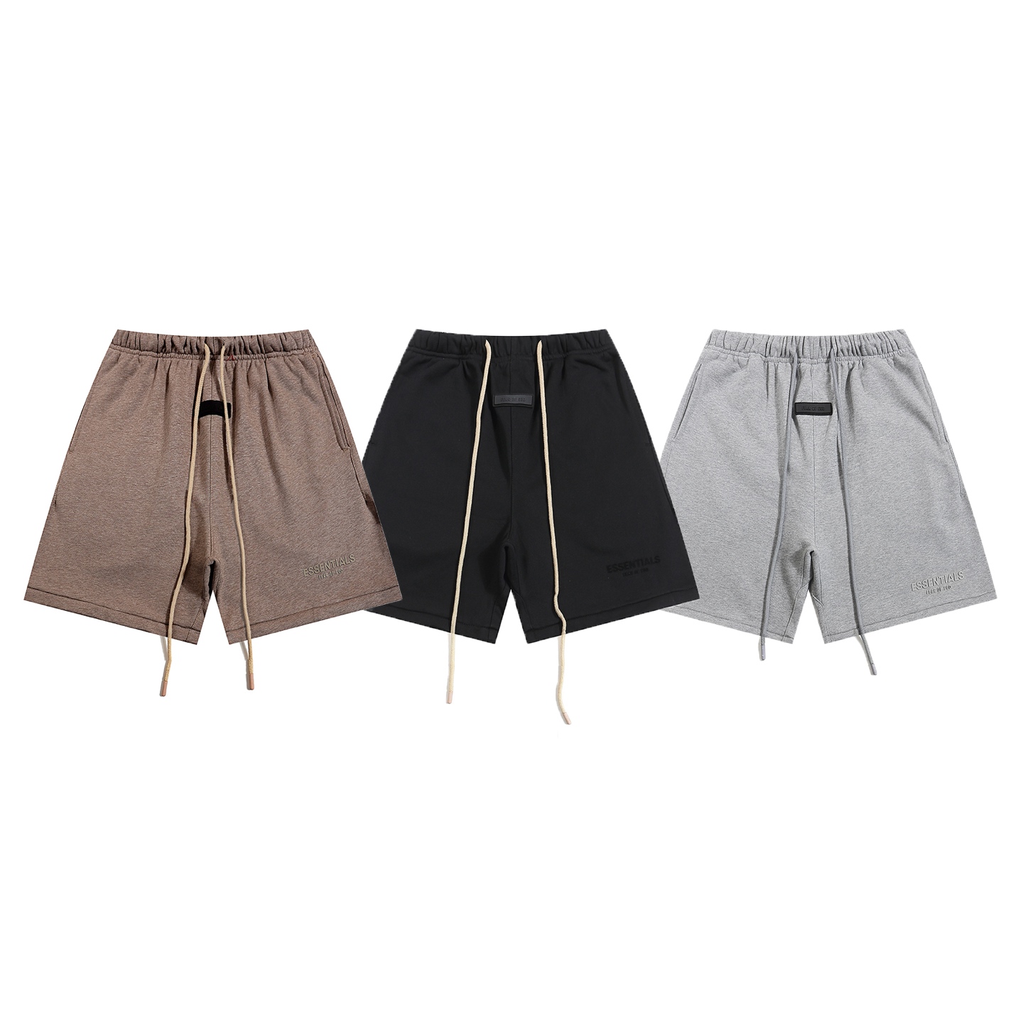 Fear of God Essentials: New Digital Section NCP K233# in Black, Coffee, Dark Gray. Sizes S-XL. 320g Fabric.