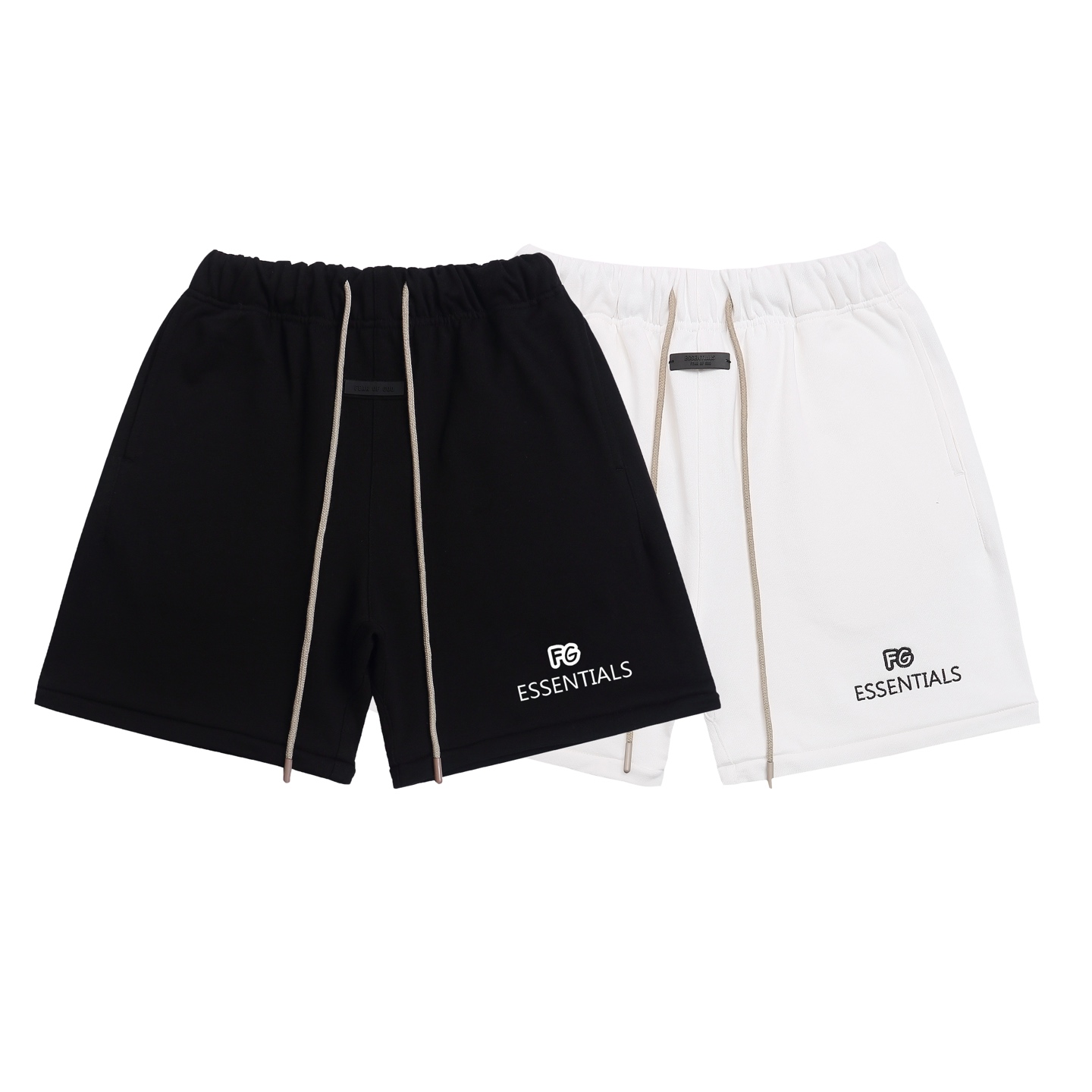 “FOG Essentials Summer Jocks Embroidered Shorts in Black and White, Sizes S-XL”