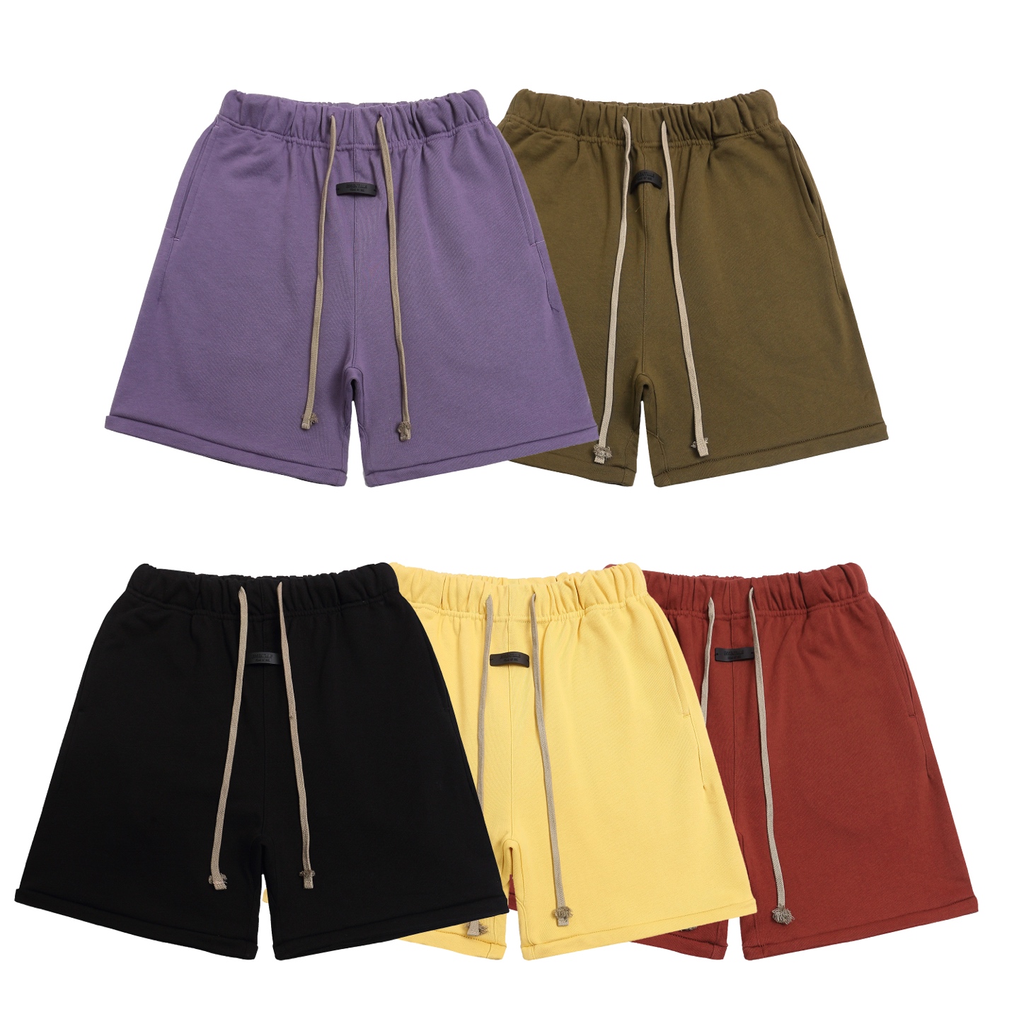Fear of God Essentials: New Collection with Cranium, Red, Amber, Olive Green Colors. Sizes S-XL.