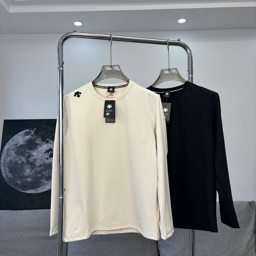 Descente Clothing Sweatshirts Cheap High Quality Replica
 Beige Black White Silica Gel Long Sleeve