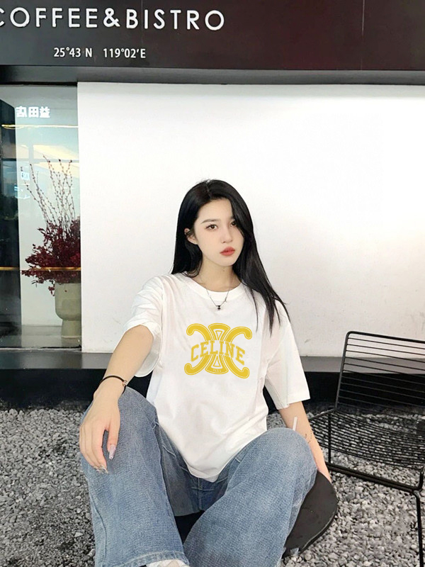 Celine Logo Print Short Sleeve T-Shirt - Trendy and Versatile Style 8 a1754412213400 7222