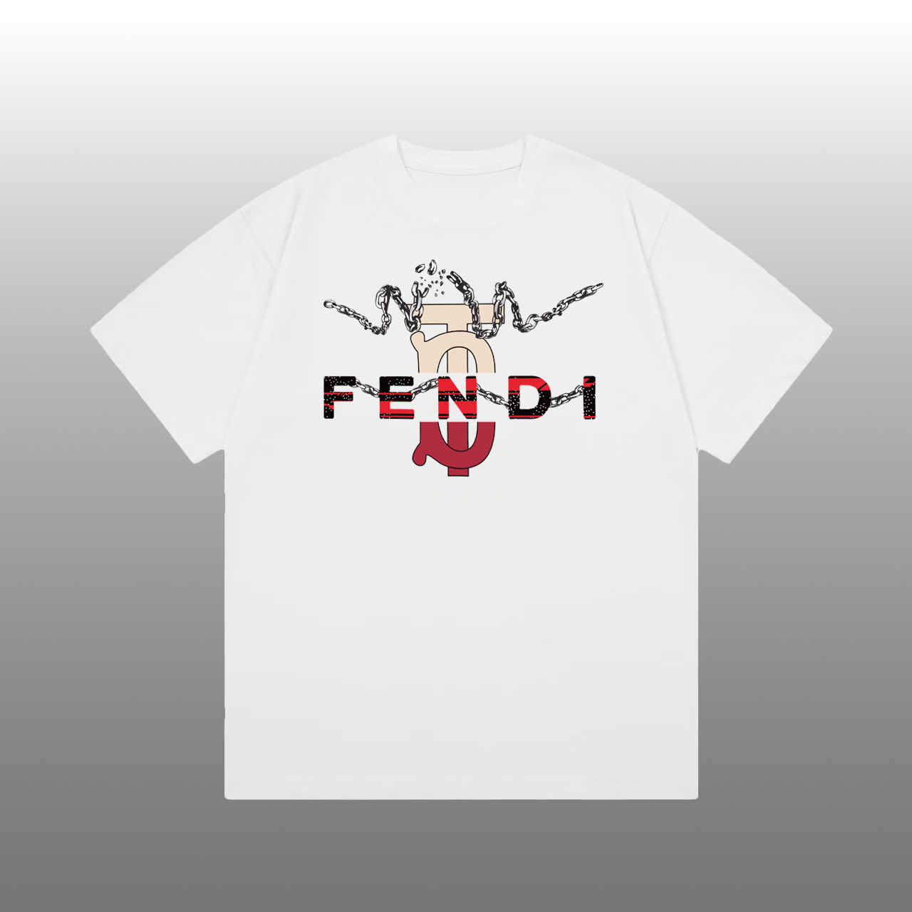 Fendi Printed Logo Short Sleeve T-Shirt Trendy Unisex Fashion Apparel