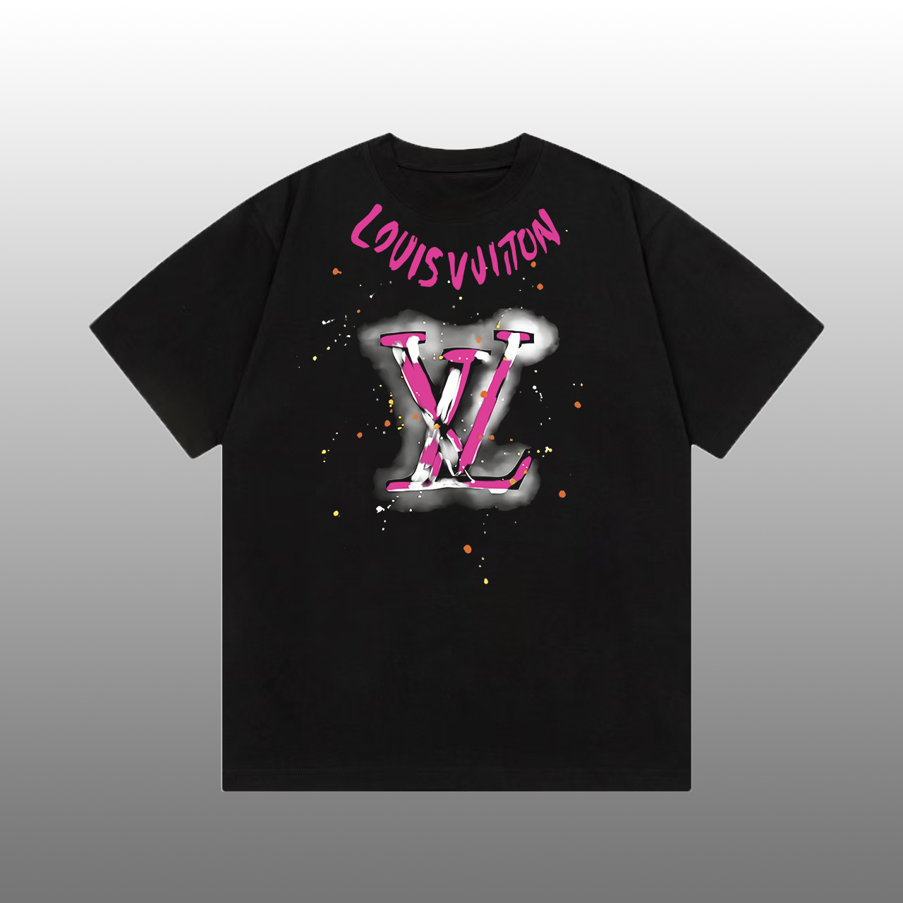 Louis Vuitton T-shirt à Logo Imprimé Noir pour Homme et Femme - Collection Tendance